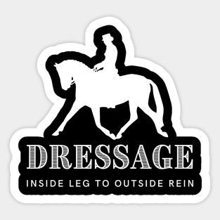 Dressage Inside Leg to Outside Rein White Sticker